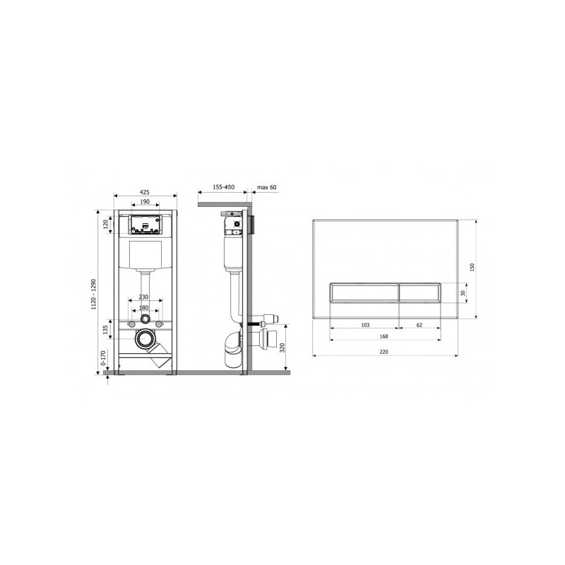 Инсталляция для унитаза Laviniа Boho Relfix 77020031 схема