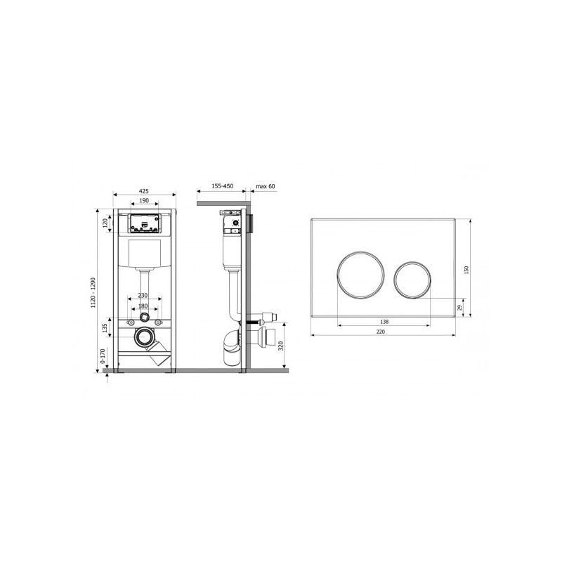 Инсталляция для унитаза Laviniа Boho Relfix 77020039 схема