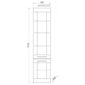 Шкаф-пенал Aqwella Манчестер 35 MAN0535 схема