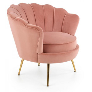 Кресло Halmar Amorinito светло-розовый/золото