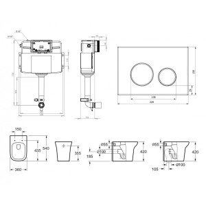 Бачок скрытого монтажа с унитазом Lavinia Boho RelFix One 77060222 схема