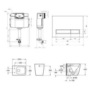 Бачок скрытого монтажа с унитазом Lavinia Boho RelFix Bell Pro 87551003 схема