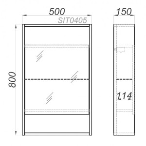 Шкаф с зеркалом Aqwella Сити 50 SIT0405DB схема