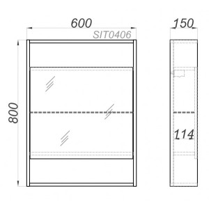 Шкаф с зеркалом Aqwella Сити 60 SIT0406DK схема