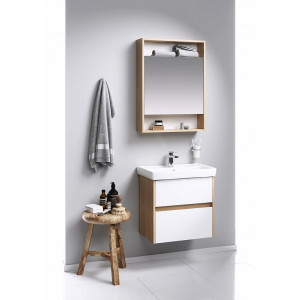 Шкаф с зеркалом Aqwella Сити 60 SIT0406DB в интерьере