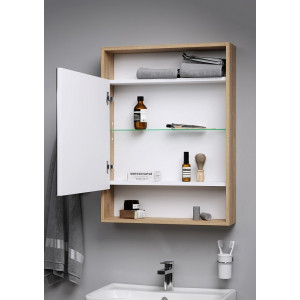 Шкаф с зеркалом Aqwella Сити 60 SIT0406DB вид внутри