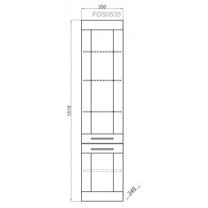 Шкаф-пенал Aqwella Фостер 35 FOS0535DS схема