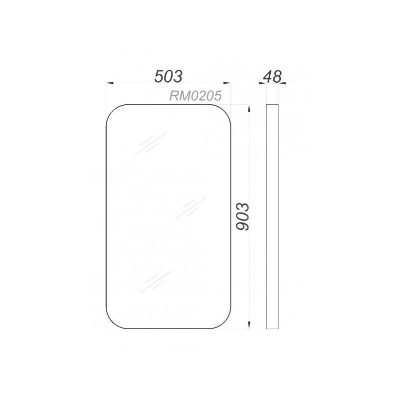 Зеркало Aqwella RM 50x90 белый схема