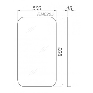 Зеркало Aqwella RM 50x90 белый схема