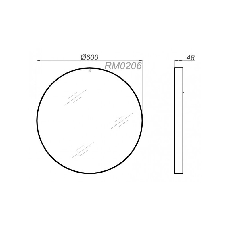 Зеркало Aqwella RM 60x60 черный схема