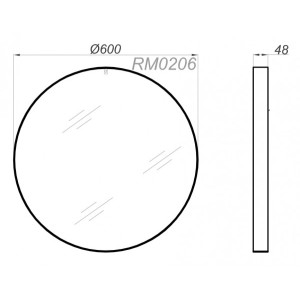Зеркало Aqwella RM 60x60 черный схема