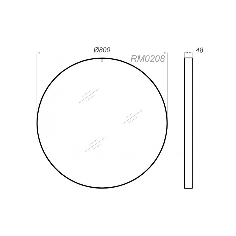 Зеркало Aqwella RM 80x80 белый схема