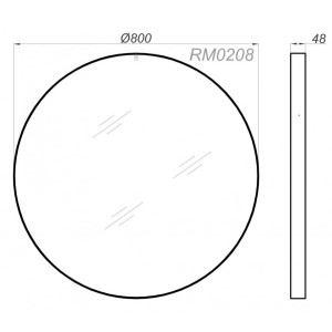 Зеркало Aqwella RM 80x80 белый схема
