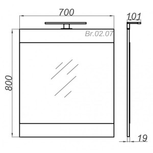 Зеркало Aqwella Бриг 70x80 схема