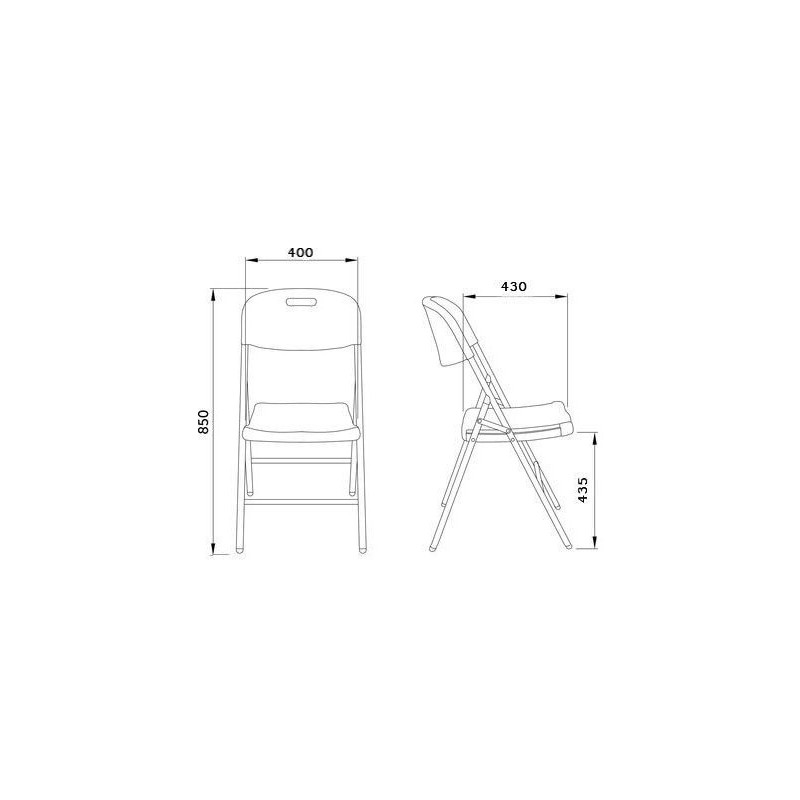 Набор складной мебели Calviano 152 (стол, 6 стульев) схема стула