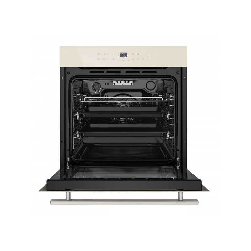 Электрический духовой шкаф Maunfeld EOEH.7611SCBG Ivory вид внутри с протвинями