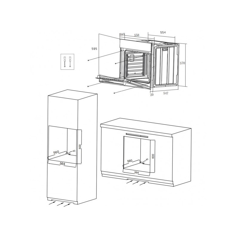 Электрический духовой шкаф Maunfeld EOEH.7611SCBG Ivory схема