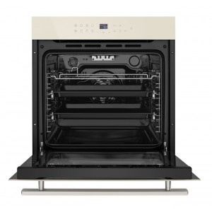 Электрический духовой шкаф Maunfeld EOEH.7611SCBG Ivory вид внутри с протвинями