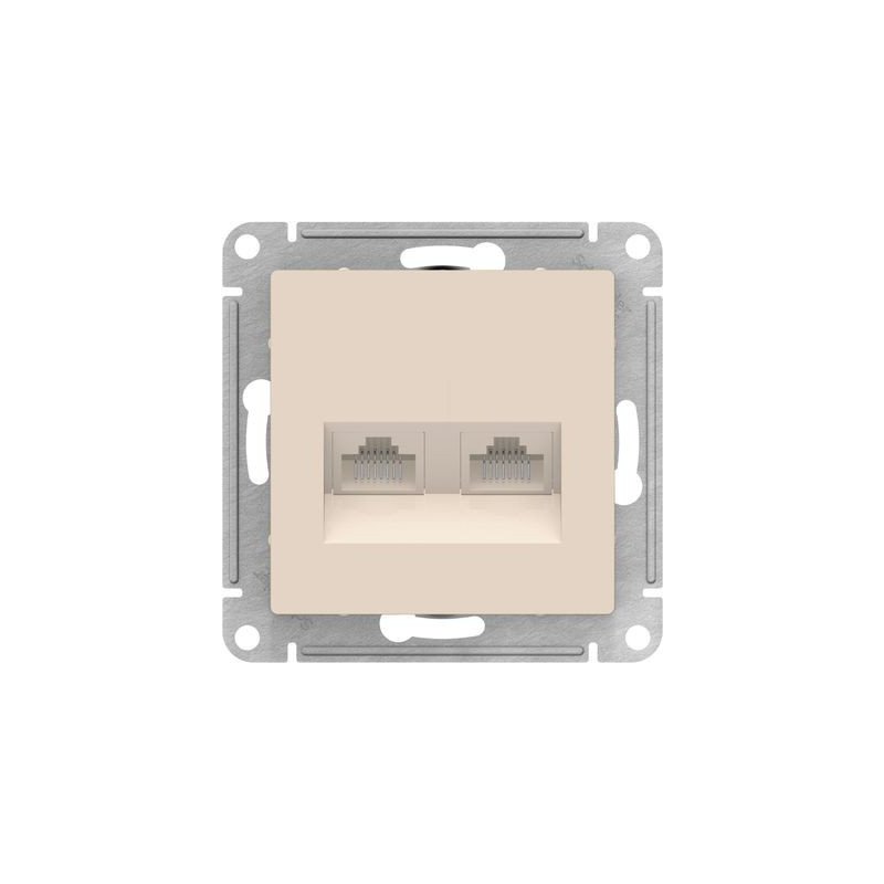 Розетка Schneider Electric Atlas Design ATN000285 бежевый вид спереди