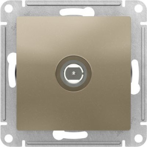 Розетка Schneider Electric Atlas Design ATN000593 шампань вид спереди