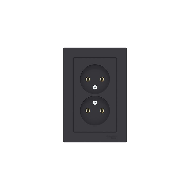 Розетка Schneider Electric AtlasDesign ATN001020 карбон вид спереди