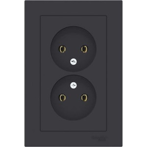 Розетка Schneider Electric AtlasDesign ATN001020 карбон вид спереди