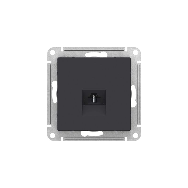 Розетка Schneider Electric Atlas Design ATN001081 карбон вид спереди