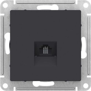 Розетка Schneider Electric Atlas Design ATN001081 карбон вид спереди