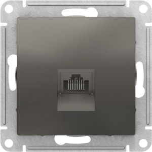 Розетка Schneider Electric Atlas Design ATN000983 сталь вид спереди