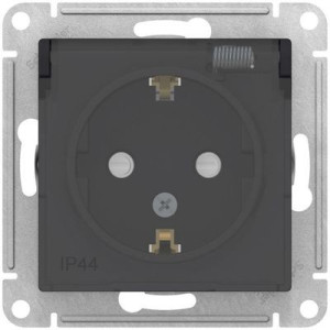 Розетка Schneider Electric AtlasDesign Aqua ATN441046 карбон вид спереди