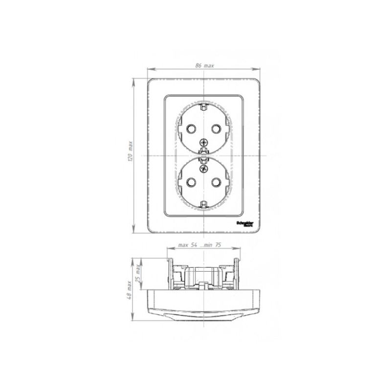 Розетка Schneider Electric Blanca BLNRS001022 молочный схема