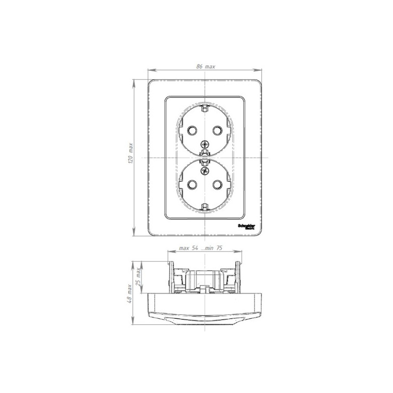 Розетка Schneider Electric Blanca BLNRS001122 молочный схема