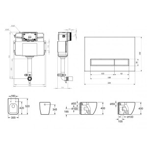 Бачок скрытого монтажа с унитазом Laviniа Boho Relfix One 87060218 размеры