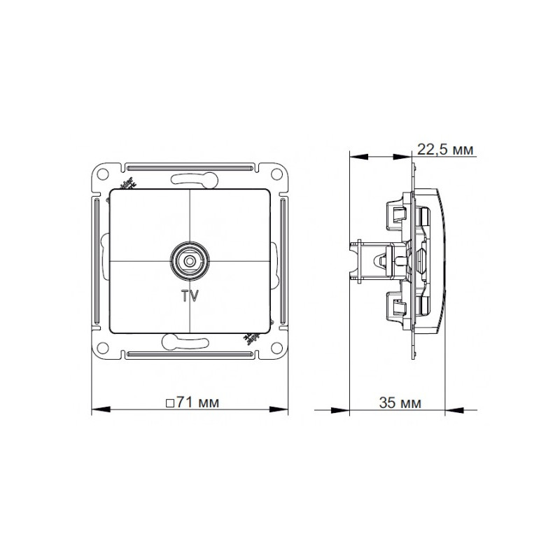 Розетка Schneider Electric Glossa GSL000193 белый схема