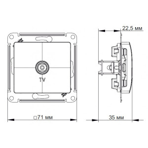 Розетка Schneider Electric Glossa GSL000193 белый схема