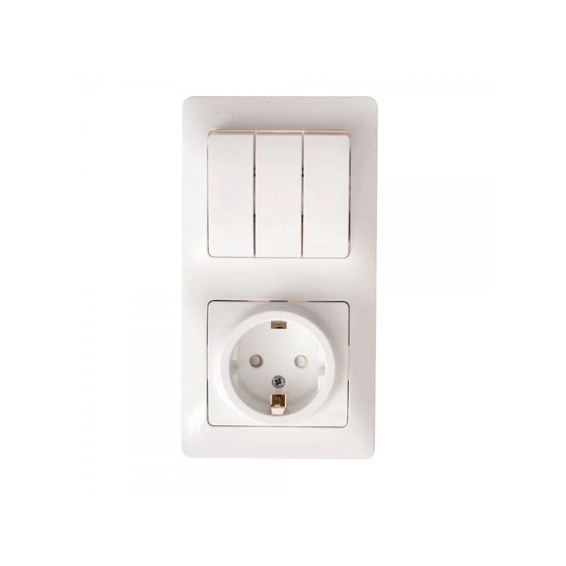 Выключатель с розеткой Schneider Electric Glossa GSL000178 белый