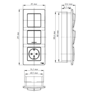 Выключатель с розеткой Schneider Electric Blanca BLNBS102211 белый схема