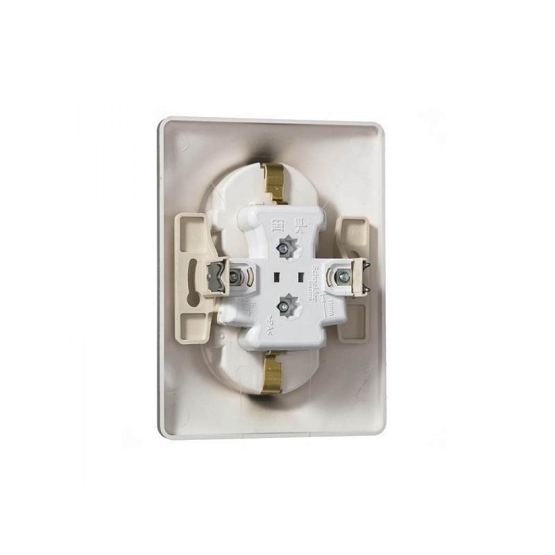 Розетка Schneider Electric Glossa GSL001224 платина вид сзади