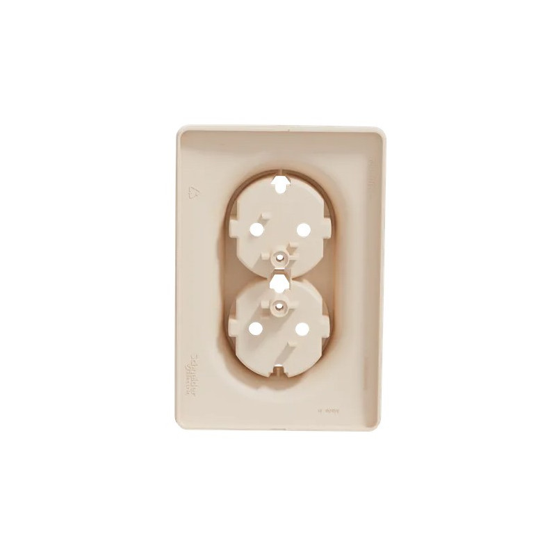 Розетка Schneider Electric Unica New NU206744 бежевый вид сзади