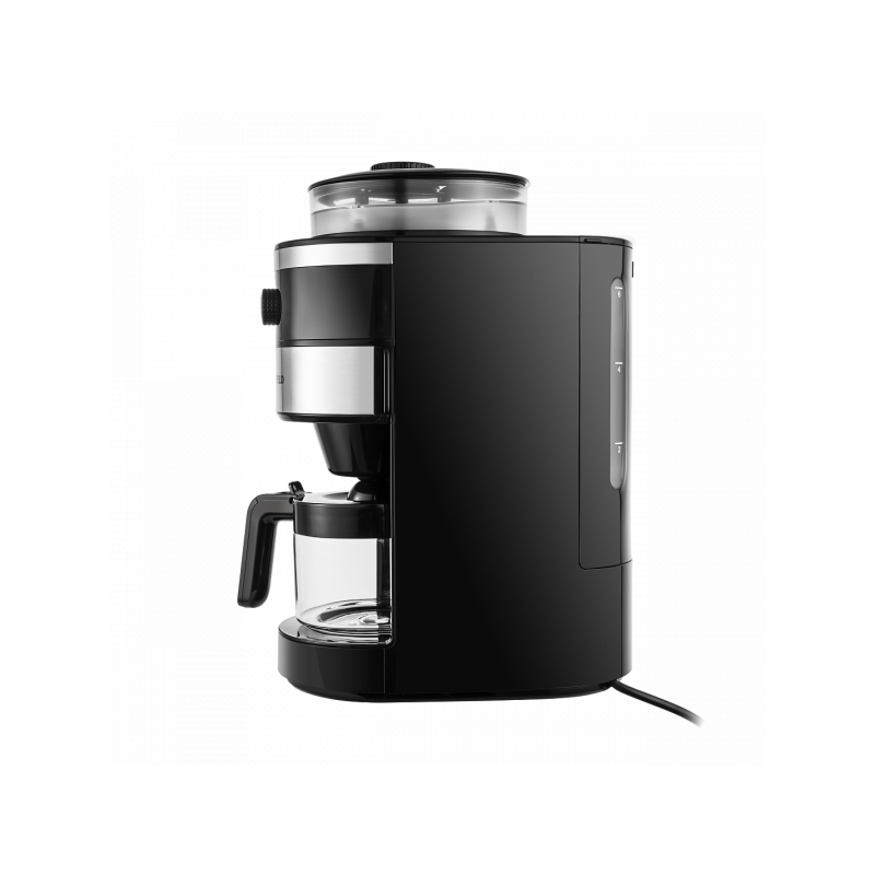 Вид сбоку на кофемашину Maunfeld MF-731BK