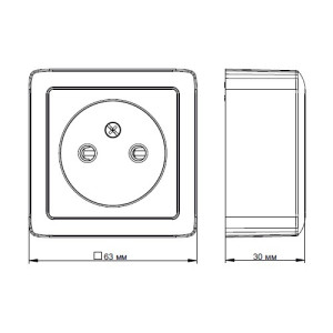 Розетка Schneider Electric Hit RA10-131I-B белый схема