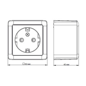 Розетка Schneider Electric Hit RA16-133I-B белый схема