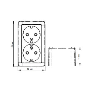 Розетка Schneider Electric Hit RA16-238I-B белый схема