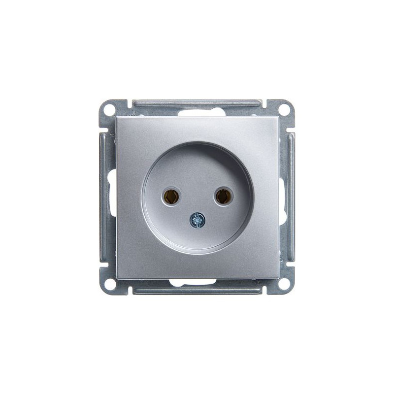 Розетка Schneider Electric W59 RS16-153-5-86 матовый хром вид спереди