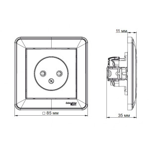 Розетка Schneider Electric W59 RS16-153-5-86 матовый хром схема