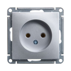 Розетка Schneider Electric W59 RS16-153-5-86 матовый хром вид спереди