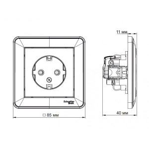 Розетка Schneider Electric W59 RS16-154-4-86 шампань схема