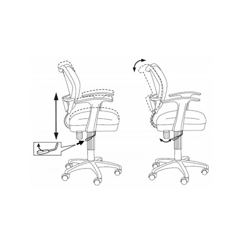 Кресло компьютерное Бюрократ CH-W797 оранжевый схема