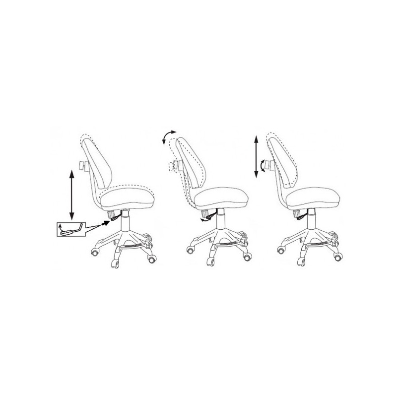 Кресло компьютерное Бюрократ KD-4F оранжевый схема