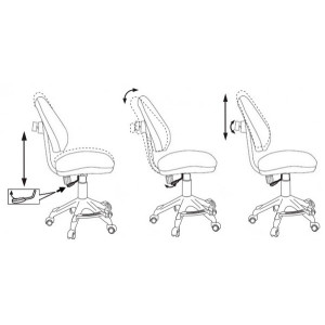 Кресло компьютерное Бюрократ KD-4F оранжевый схема